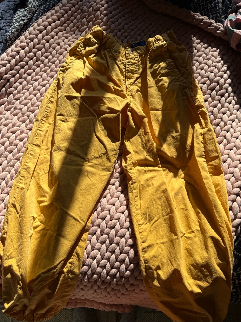 Zara x Aaron Levine Yellow Elastic-Waist Jogger Pants